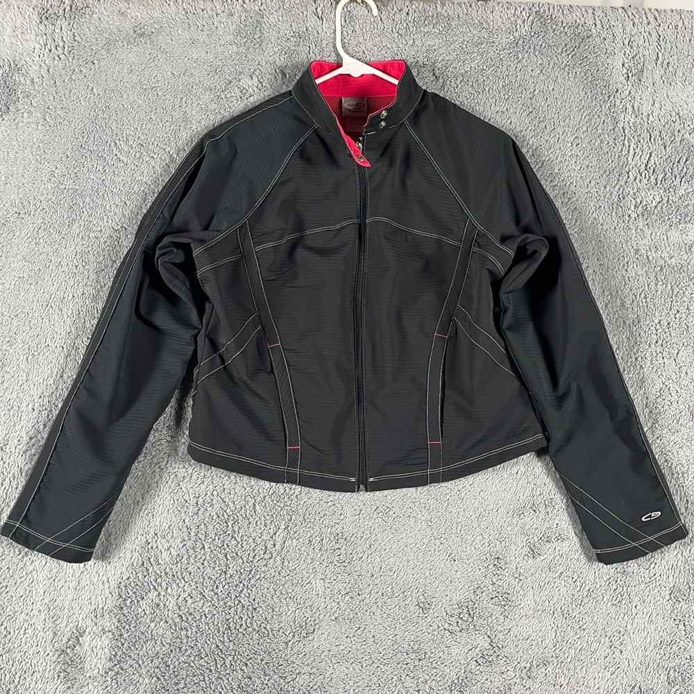 Champion C9 Activewear Jacket Womens M Black Mesh Lined Long Sleeve Full Zip